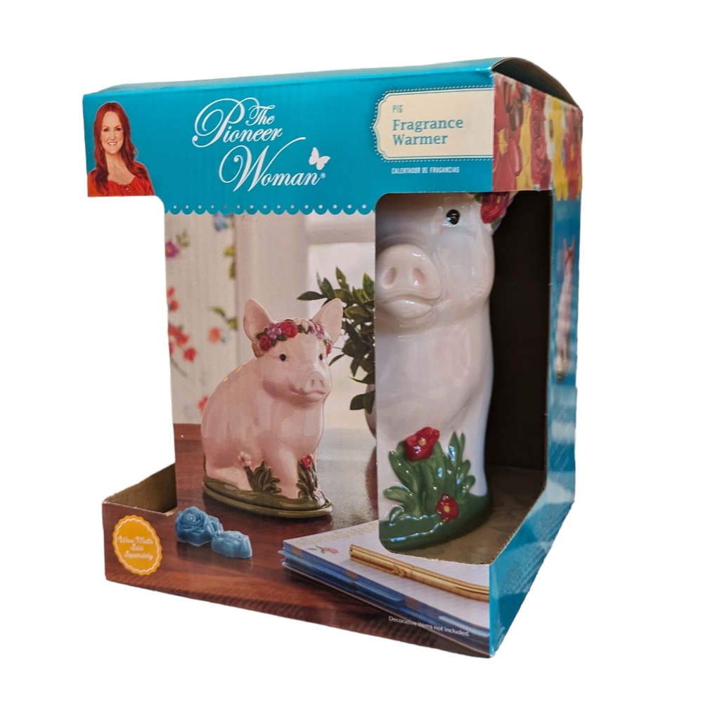 Pioneer Woman Pig Ceramic Fragrance Wax Warmer Full Size Electric Light